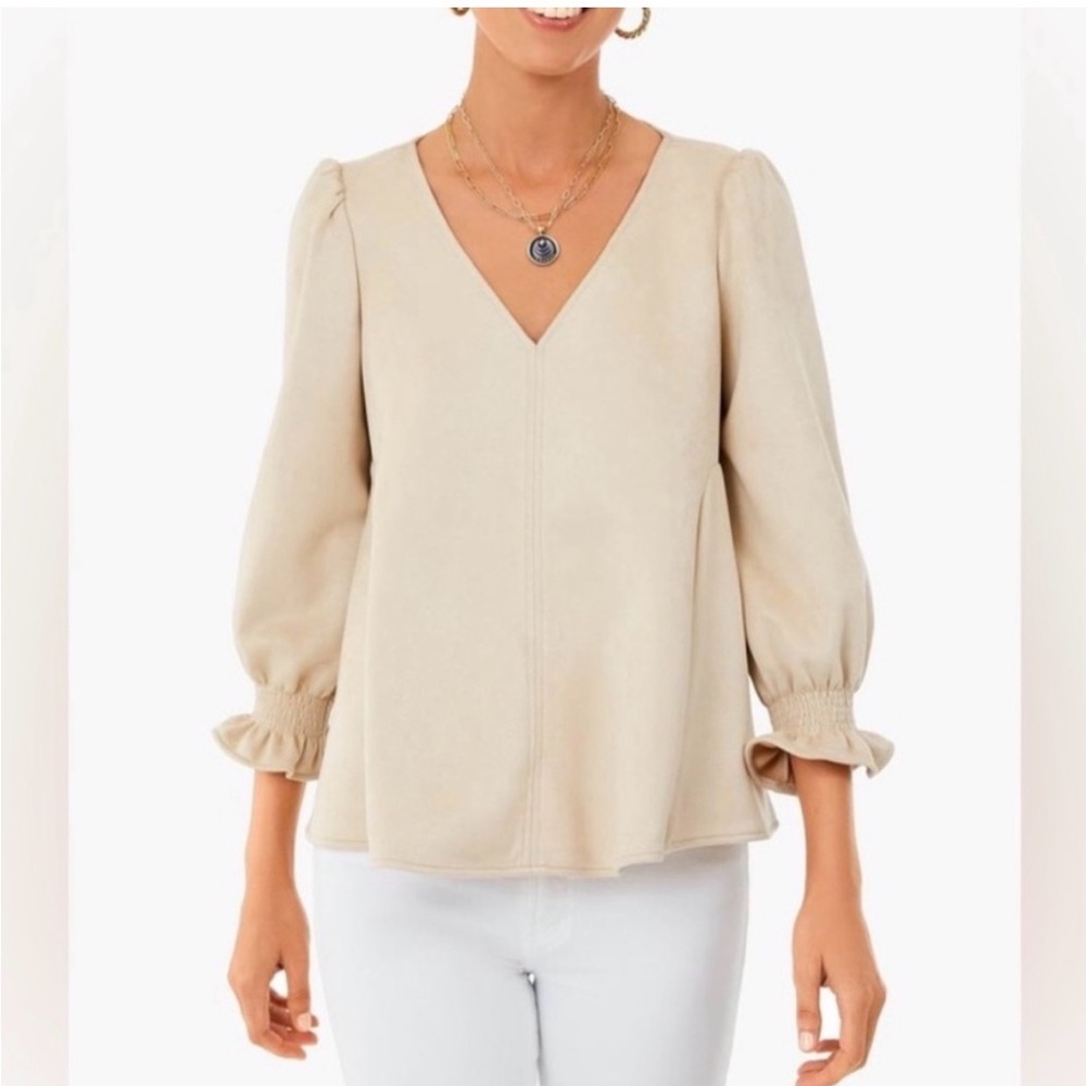 Tuckernuck Bone Suede Easton V-Neck Blouse